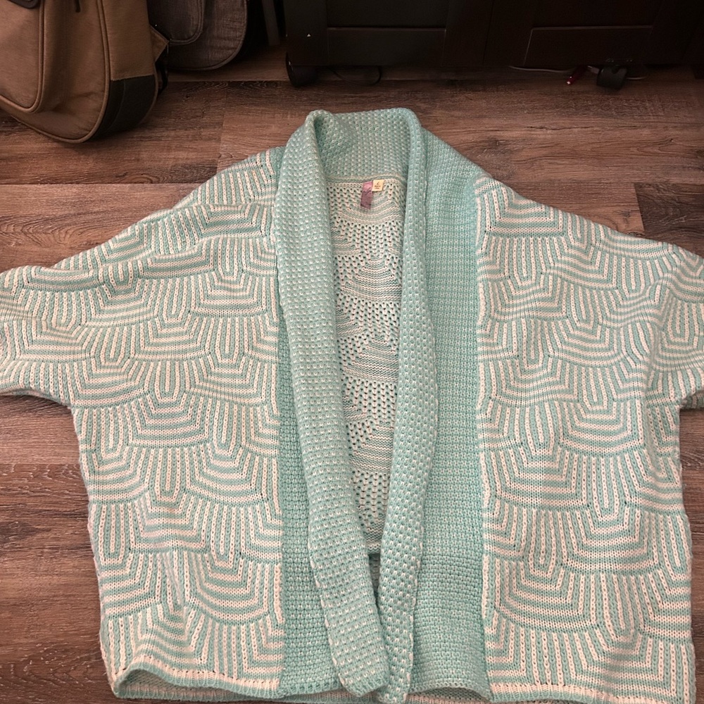 Alya Mint Green Patterned Cardigan